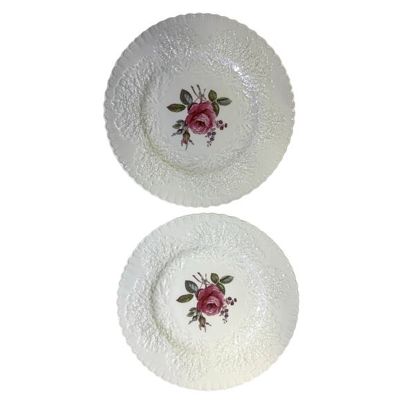 Spode Copeland/England Bone China Y2862 'Bridal Rose' 10.5" Dinner Plates-Set 2 - Picture 1 of 10